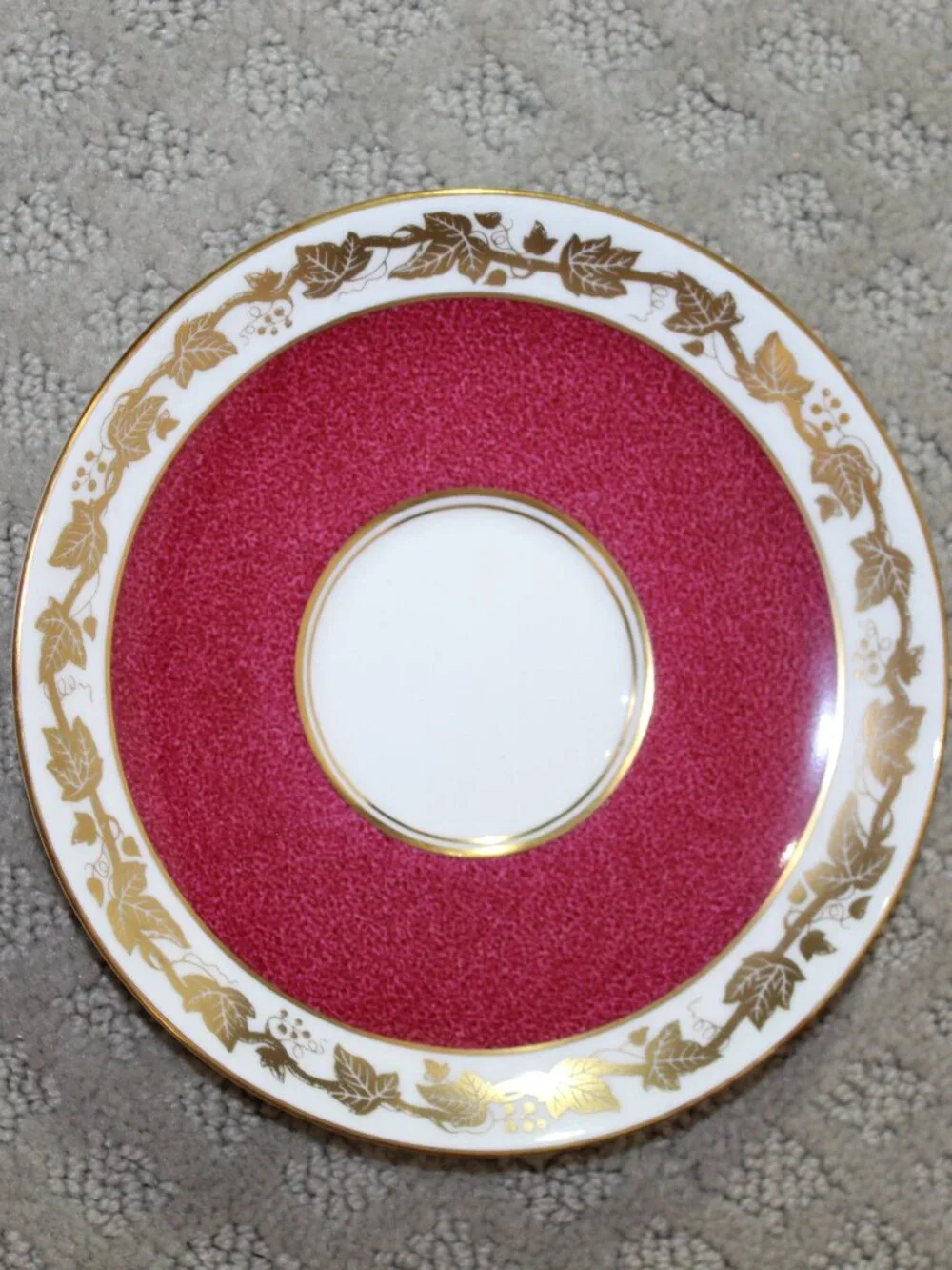 Set of 2 Soup Cups & Saucers Wedgwood Whitehall W3994 Powder Ruby Bone China